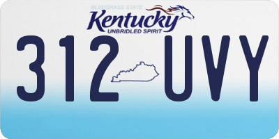 KY license plate 312UVY