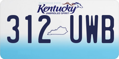 KY license plate 312UWB