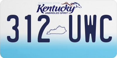 KY license plate 312UWC
