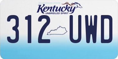 KY license plate 312UWD