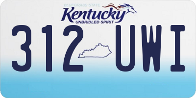KY license plate 312UWI