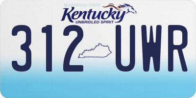 KY license plate 312UWR