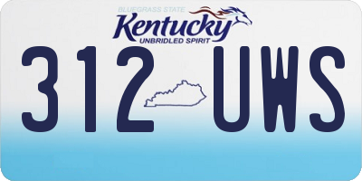 KY license plate 312UWS