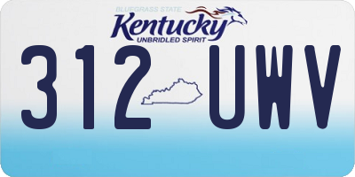 KY license plate 312UWV