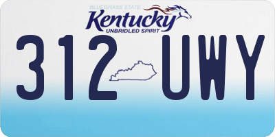 KY license plate 312UWY