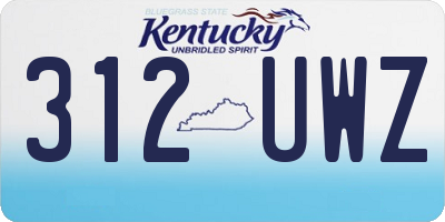 KY license plate 312UWZ