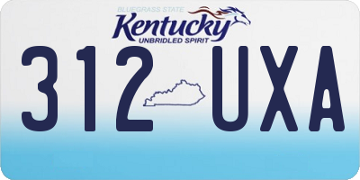 KY license plate 312UXA