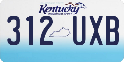 KY license plate 312UXB