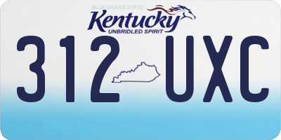 KY license plate 312UXC