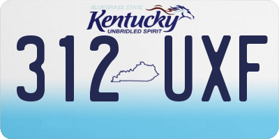 KY license plate 312UXF