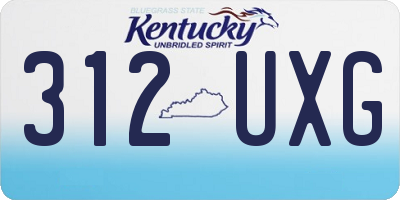 KY license plate 312UXG