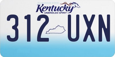 KY license plate 312UXN