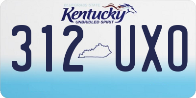 KY license plate 312UXO