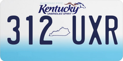 KY license plate 312UXR