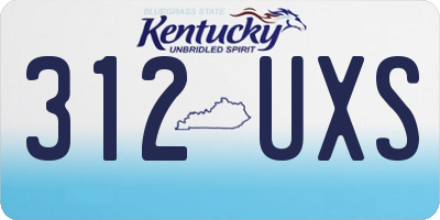 KY license plate 312UXS