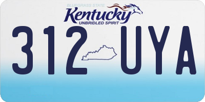 KY license plate 312UYA