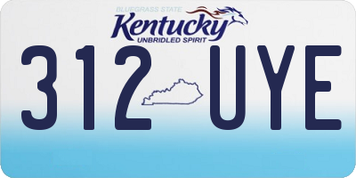 KY license plate 312UYE