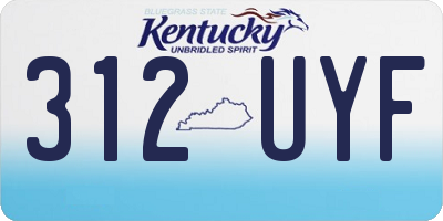 KY license plate 312UYF