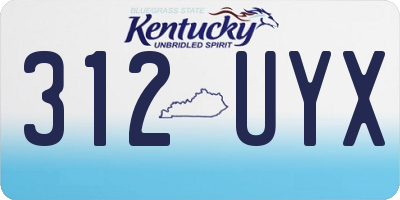 KY license plate 312UYX
