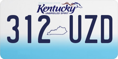 KY license plate 312UZD