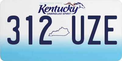 KY license plate 312UZE