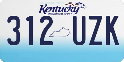 KY license plate 312UZK