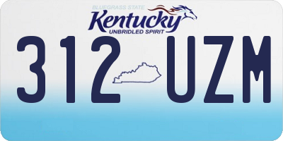 KY license plate 312UZM