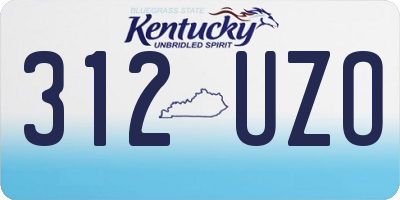 KY license plate 312UZO