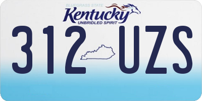 KY license plate 312UZS