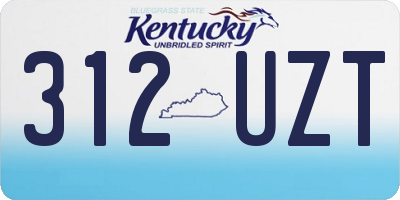 KY license plate 312UZT