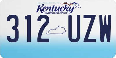 KY license plate 312UZW
