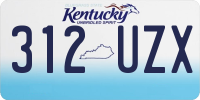 KY license plate 312UZX