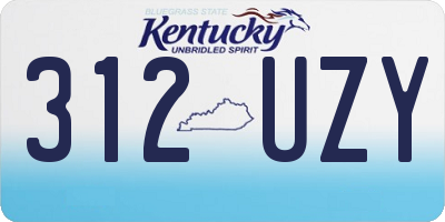 KY license plate 312UZY