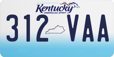 KY license plate 312VAA