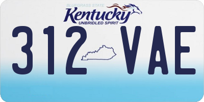 KY license plate 312VAE