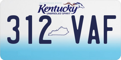 KY license plate 312VAF