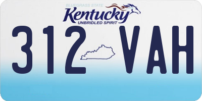 KY license plate 312VAH