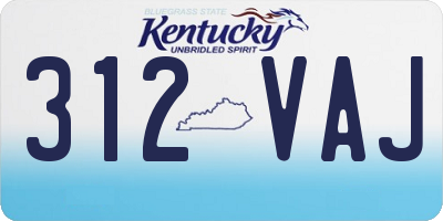 KY license plate 312VAJ