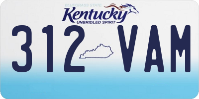 KY license plate 312VAM