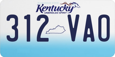 KY license plate 312VAO