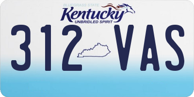 KY license plate 312VAS