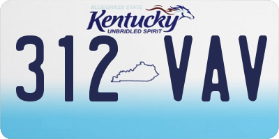 KY license plate 312VAV