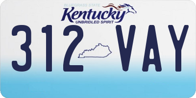 KY license plate 312VAY