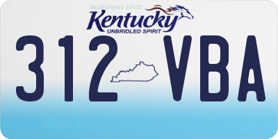 KY license plate 312VBA