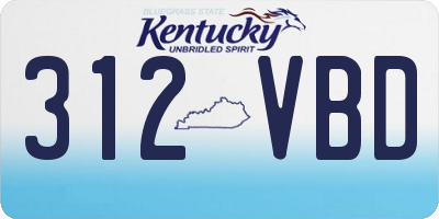 KY license plate 312VBD