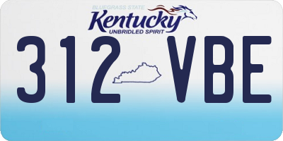 KY license plate 312VBE