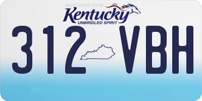 KY license plate 312VBH