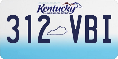 KY license plate 312VBI
