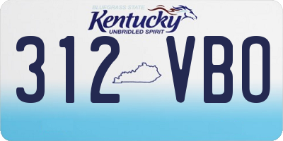 KY license plate 312VBO