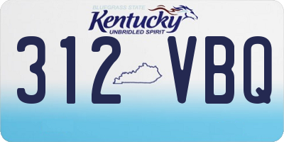 KY license plate 312VBQ